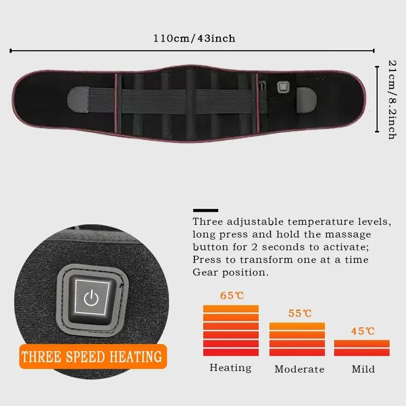 Electric Heating Belt With Adjustable Temperature Vibration Massage