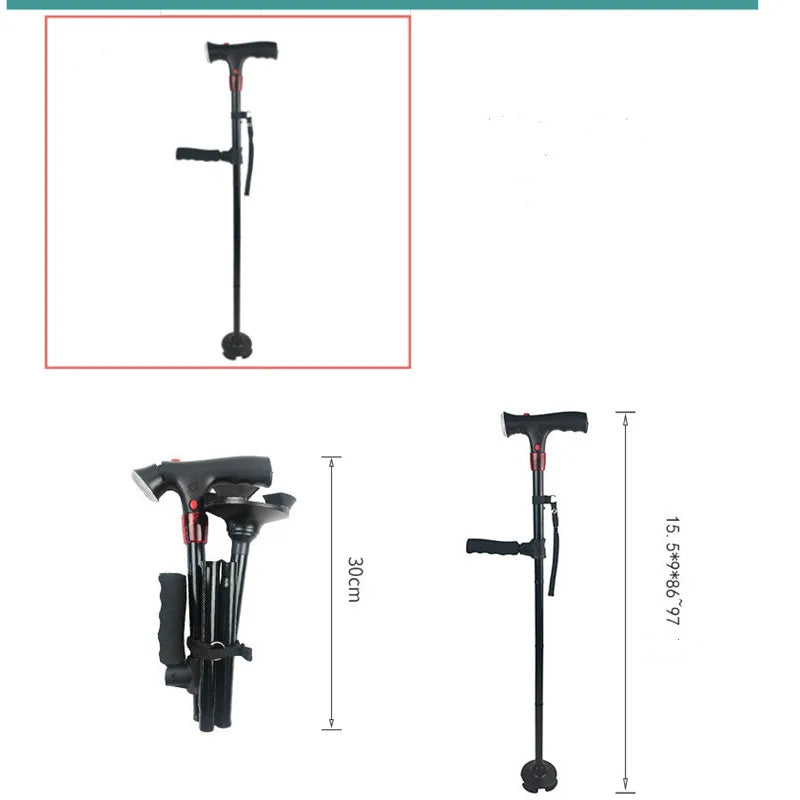 Collapsible Telescopic Folding Elder Cane