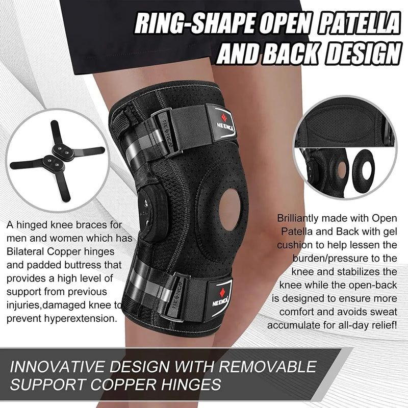 NEENCA Hinged Knee Brace for Knee Pain Knee Support with Side Stabilizers