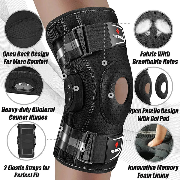 NEENCA Hinged Knee Brace for Knee Pain Knee Support with Side Stabilizers